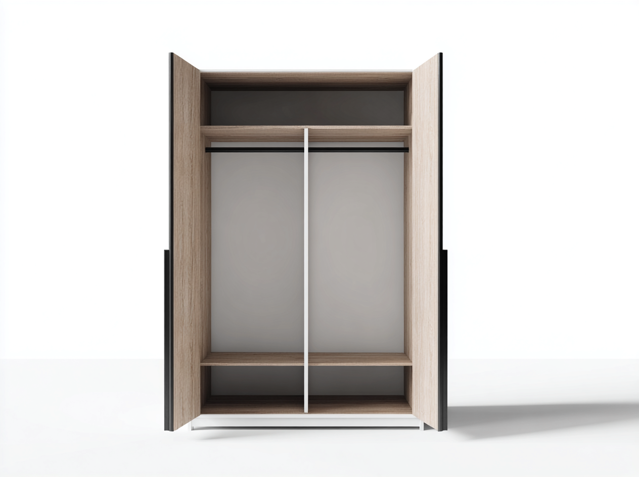 Armario de madera 120x60x200 cm - color roble/blanco - con puertas abatibles