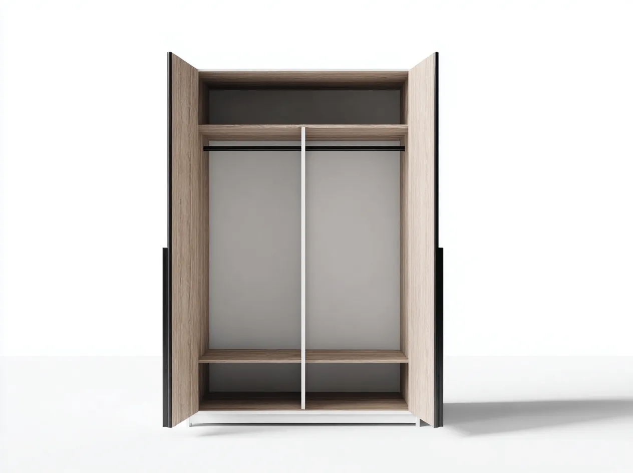 Armario de madera 120x60x200 cm - color roble/blanco - con puertas abatibles