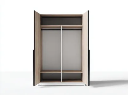 Armario de madera 120x60x200 cm - color roble/blanco - con puertas abatibles