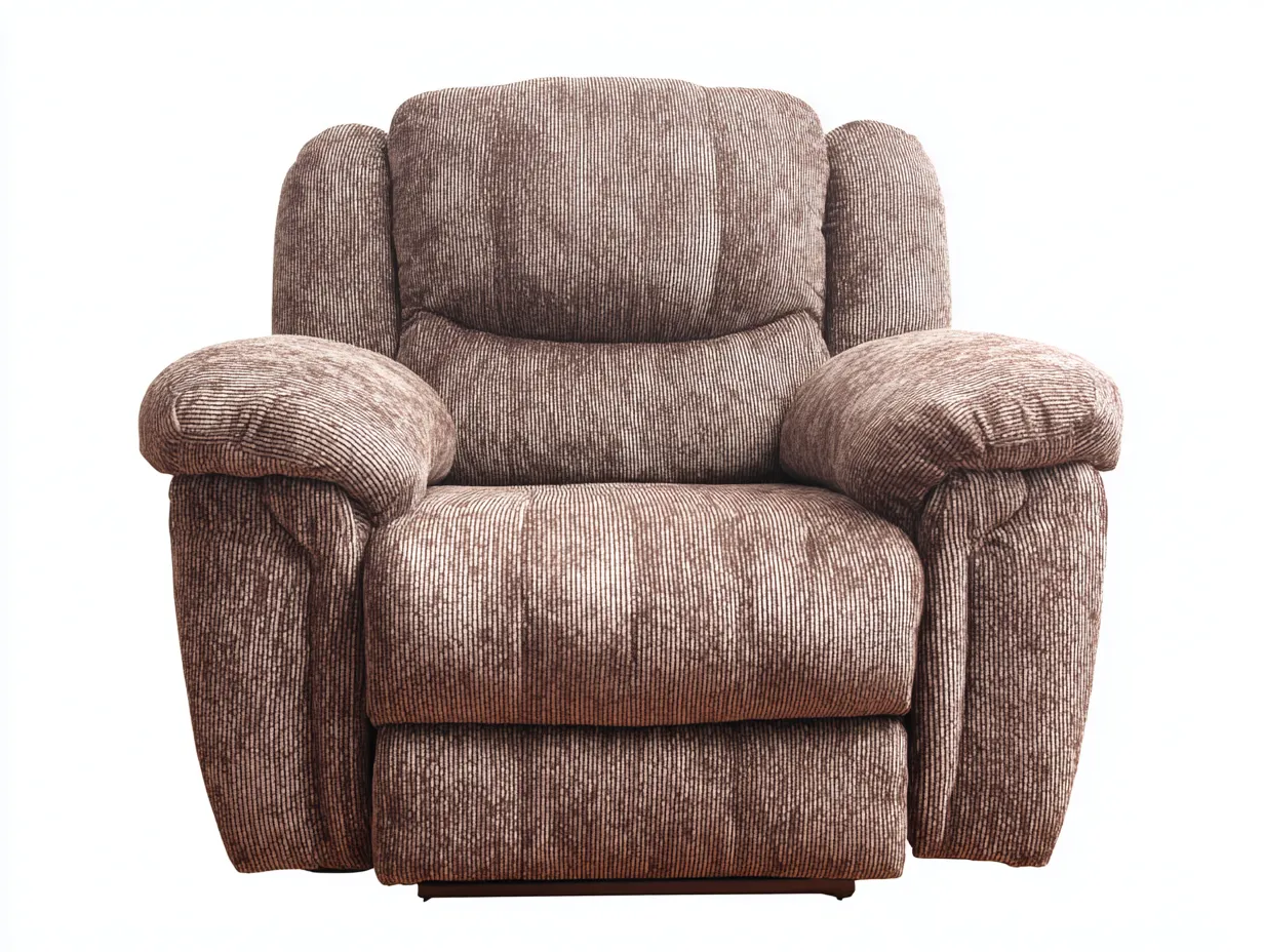 Sillón reclinable tapizado en chenilla - 105x95x100 cm - marrón - con mecanismo de reclinación