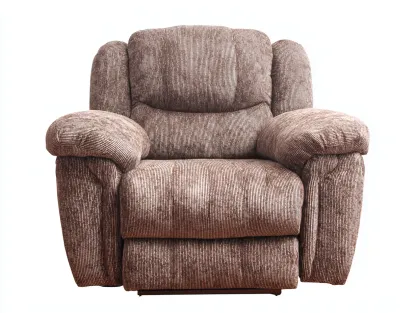 Sillón reclinable tapizado en chenilla - 105x95x100 cm - marrón - con mecanismo de reclinación