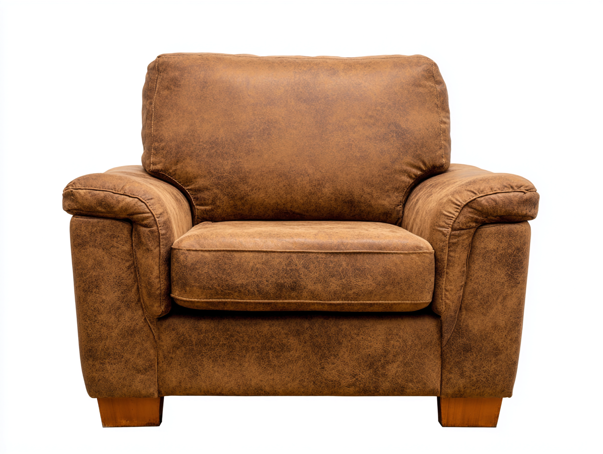 Sillón de polipiel 95x85x95 cm - marrón envejecido - acolchado y robusto