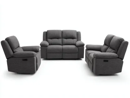 Dos sofás de dos plazas 165x95x100 cm y un sillón 100x95x100 cm - tela - gris - estilo moderno