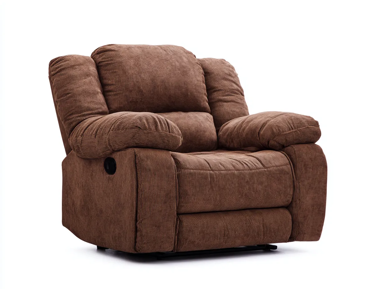 Sillón reclinable de tela chenilla 97x100x103 cm - marrón - con función relax