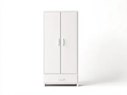 Armario de madera 90x55x200 cm - blanco - con puertas y cajón