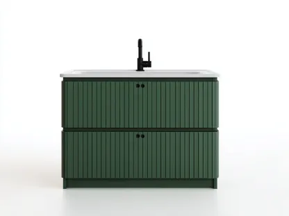 Mueble de baño con lavabo 100x47x86 cm - verde - con cajones de almacenamiento