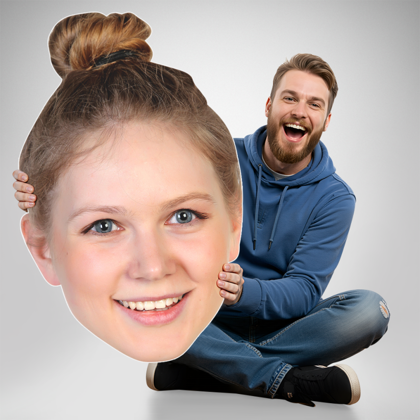 Custom Big Head Cutouts — personalized oversized face on a stick for parties and events