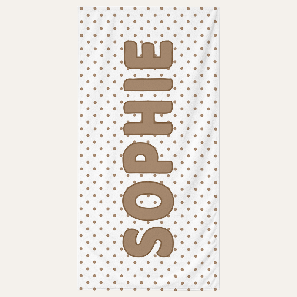 Personalized Kids Beach Towel | Polka Dots