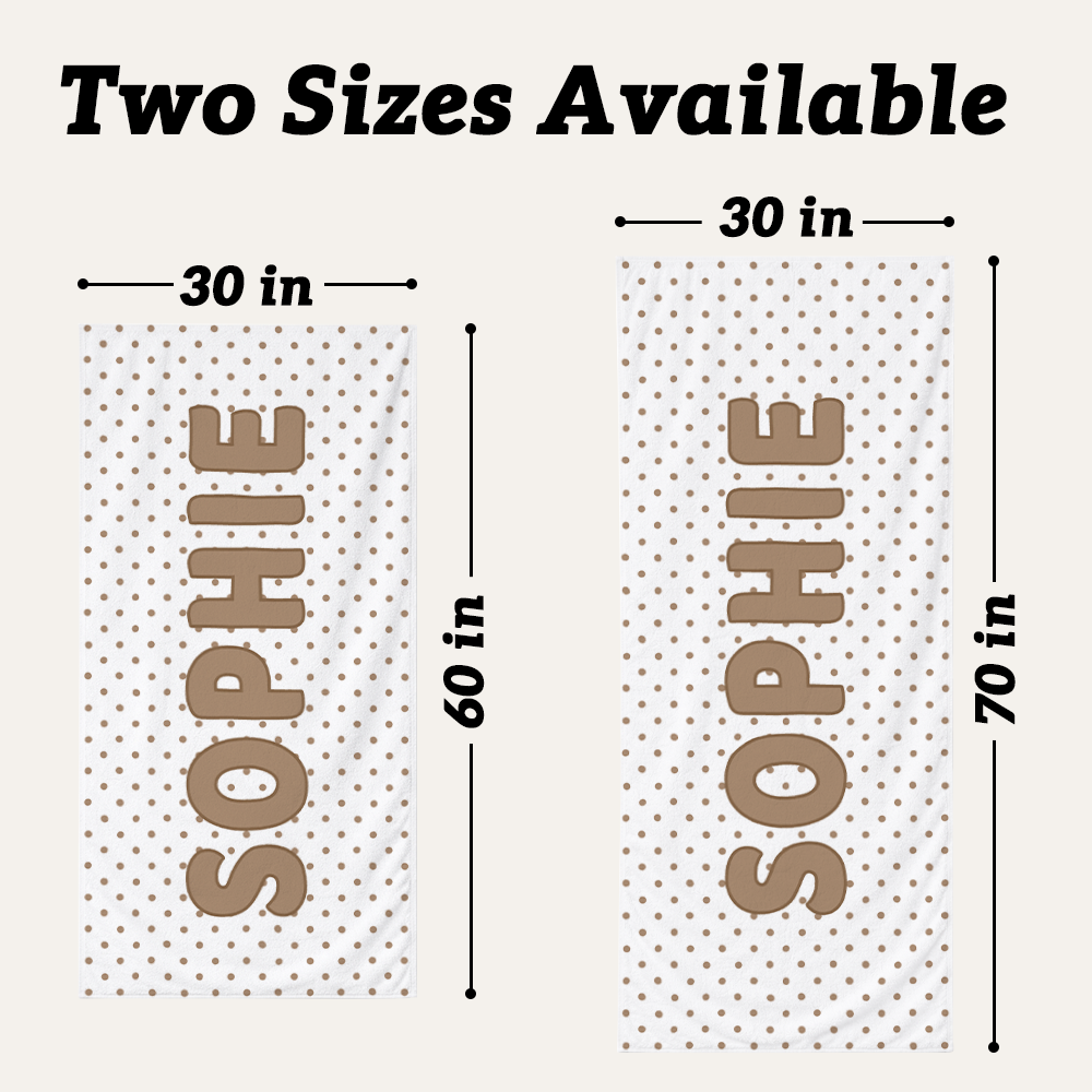 Personalized Kids Beach Towel | Polka Dots