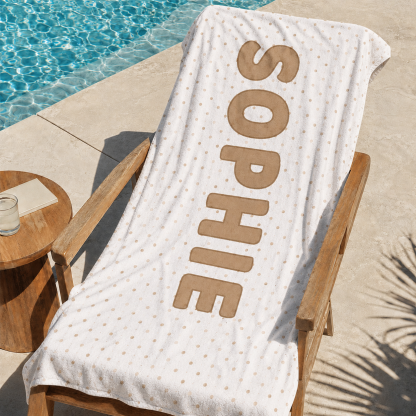 Personalized Kids Beach Towel | Polka Dots