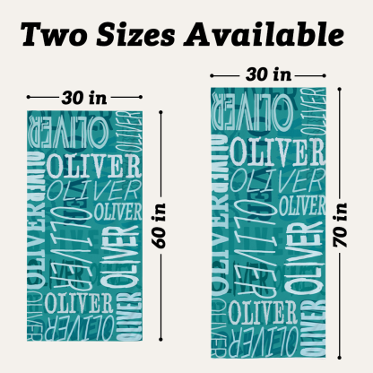 Personalized Repeat Name Pattern Beach Towel