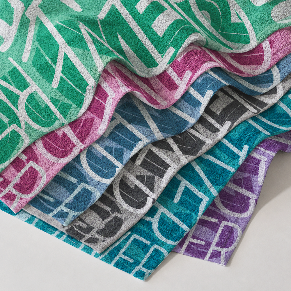 Personalized Repeat Name Pattern Beach Towel