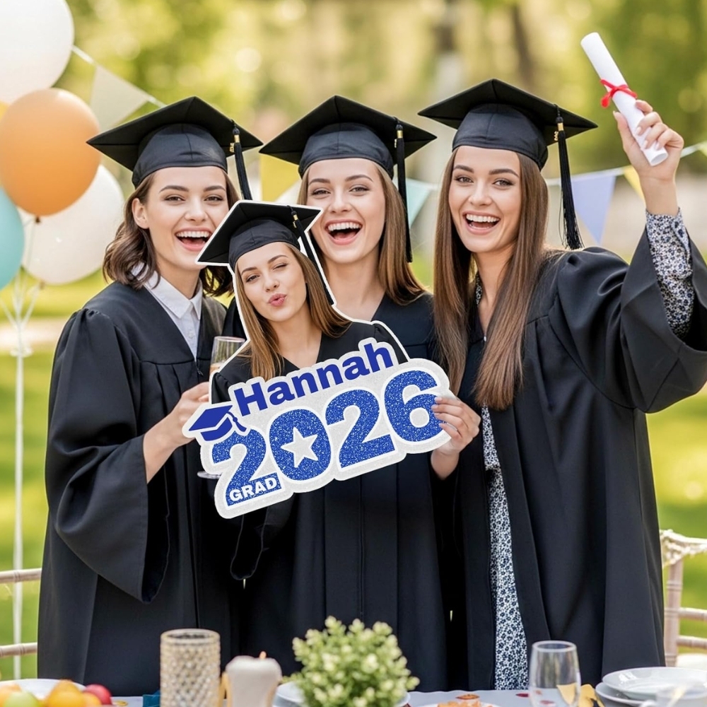 Custom Blue 2026 Graduation Big Head Cutout