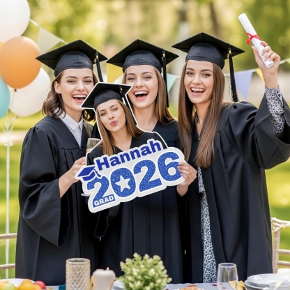 Custom Blue 2026 Graduation Big Head Cutout