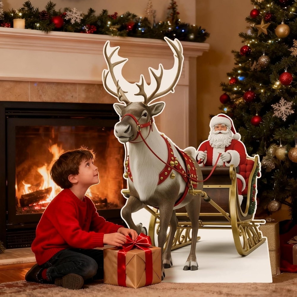 Christmas Reindeer Life-Size Cardboard Cutouts