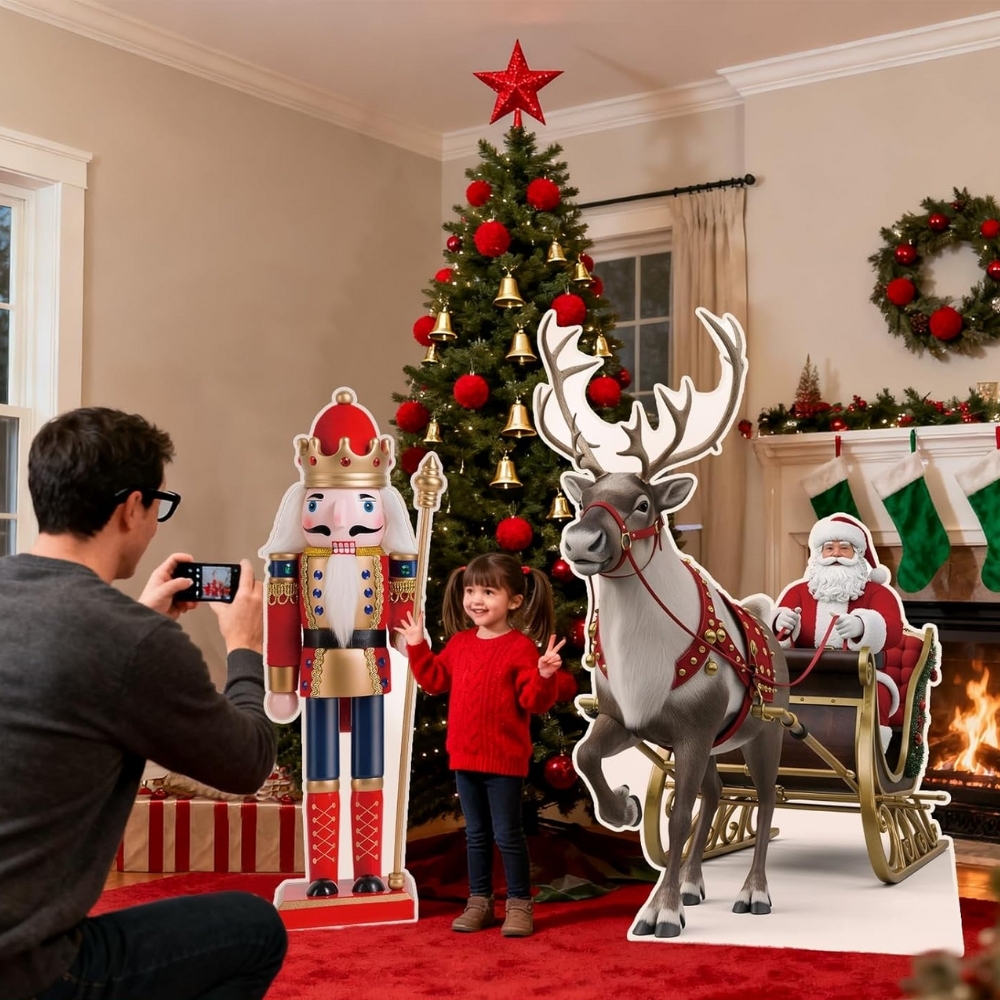 Christmas Reindeer Life-Size Cardboard Cutouts