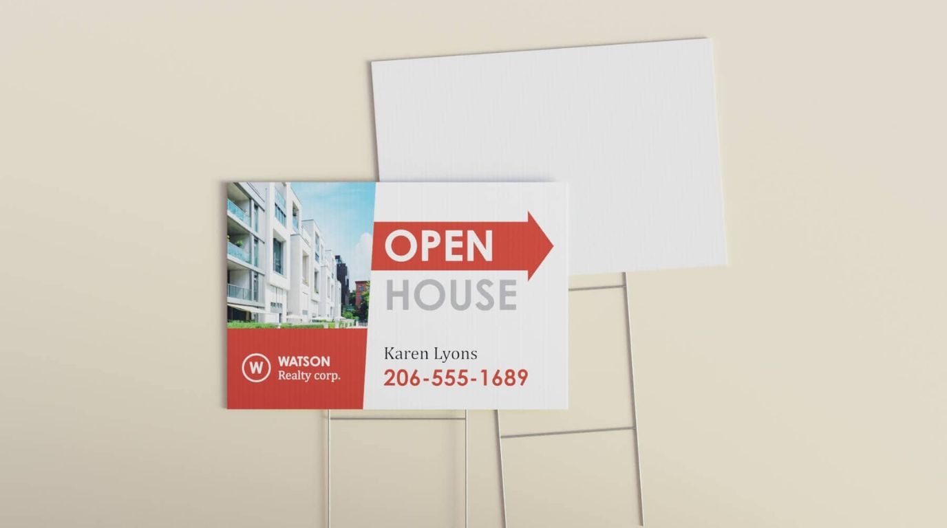 Single-sided yard sign printing