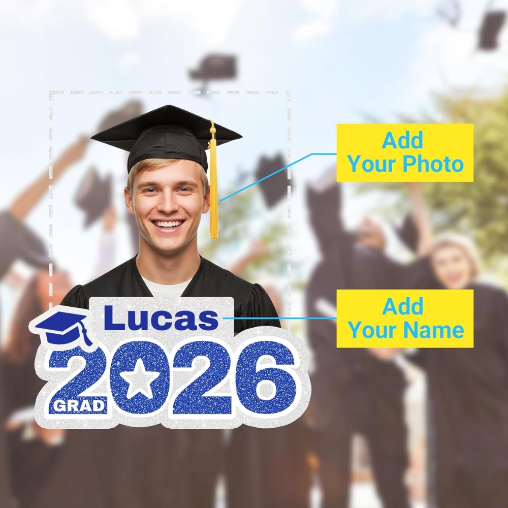 Custom Blue 2026 Graduation Big Head Cutout