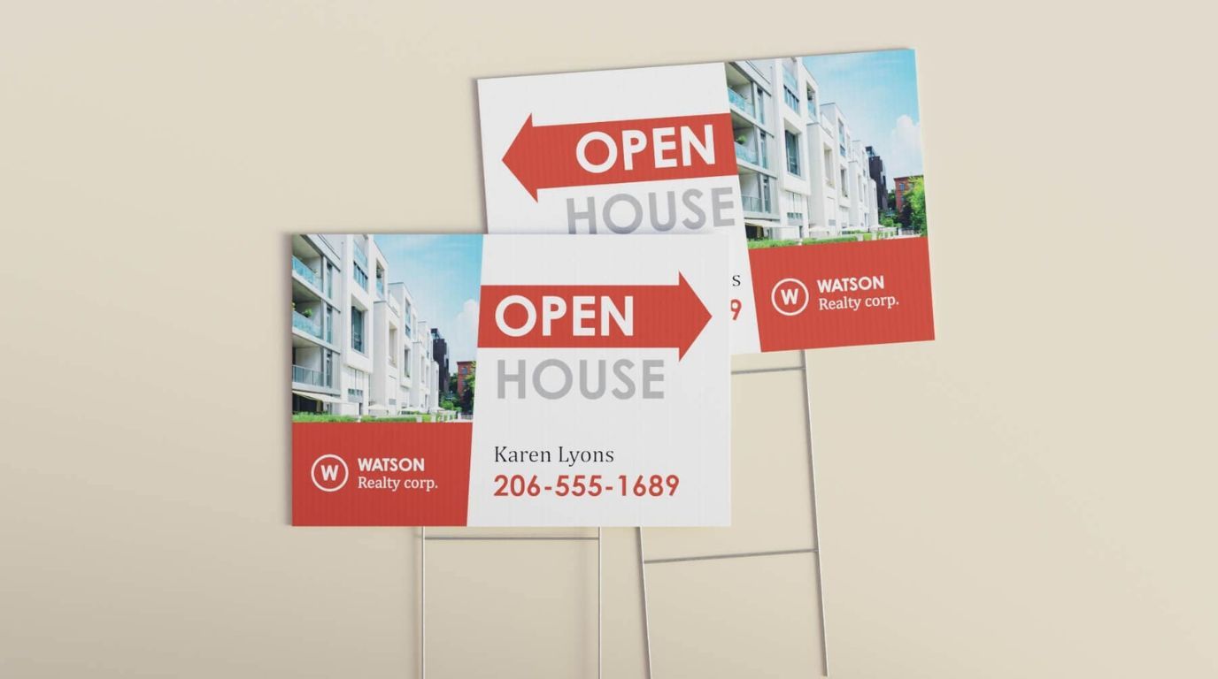 Double-sided yard sign printing