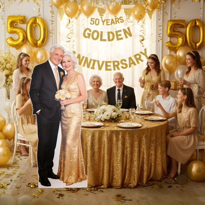 Anniversary cardboard cutout display