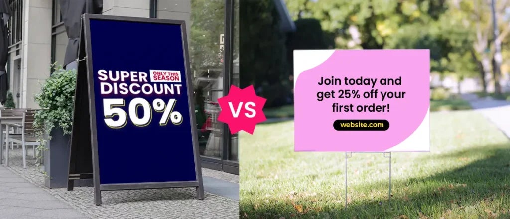 Choosing the Right Outdoor Sign: A-Frames vs. Yard Signs for Local Visibility