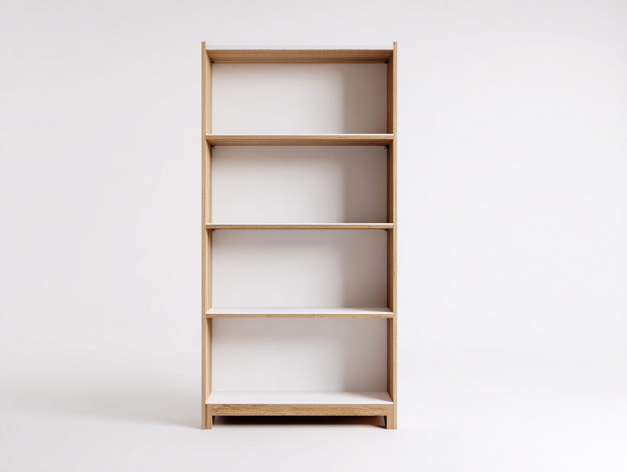 Libreria moderna in legno 80×30×180 cm – rovere chiaro – con spazio contenitivo-Havenoliq