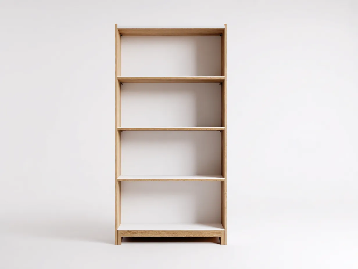 Libreria moderna in legno 80×30×180 cm – rovere chiaro – con spazio contenitivo-Havenoliq