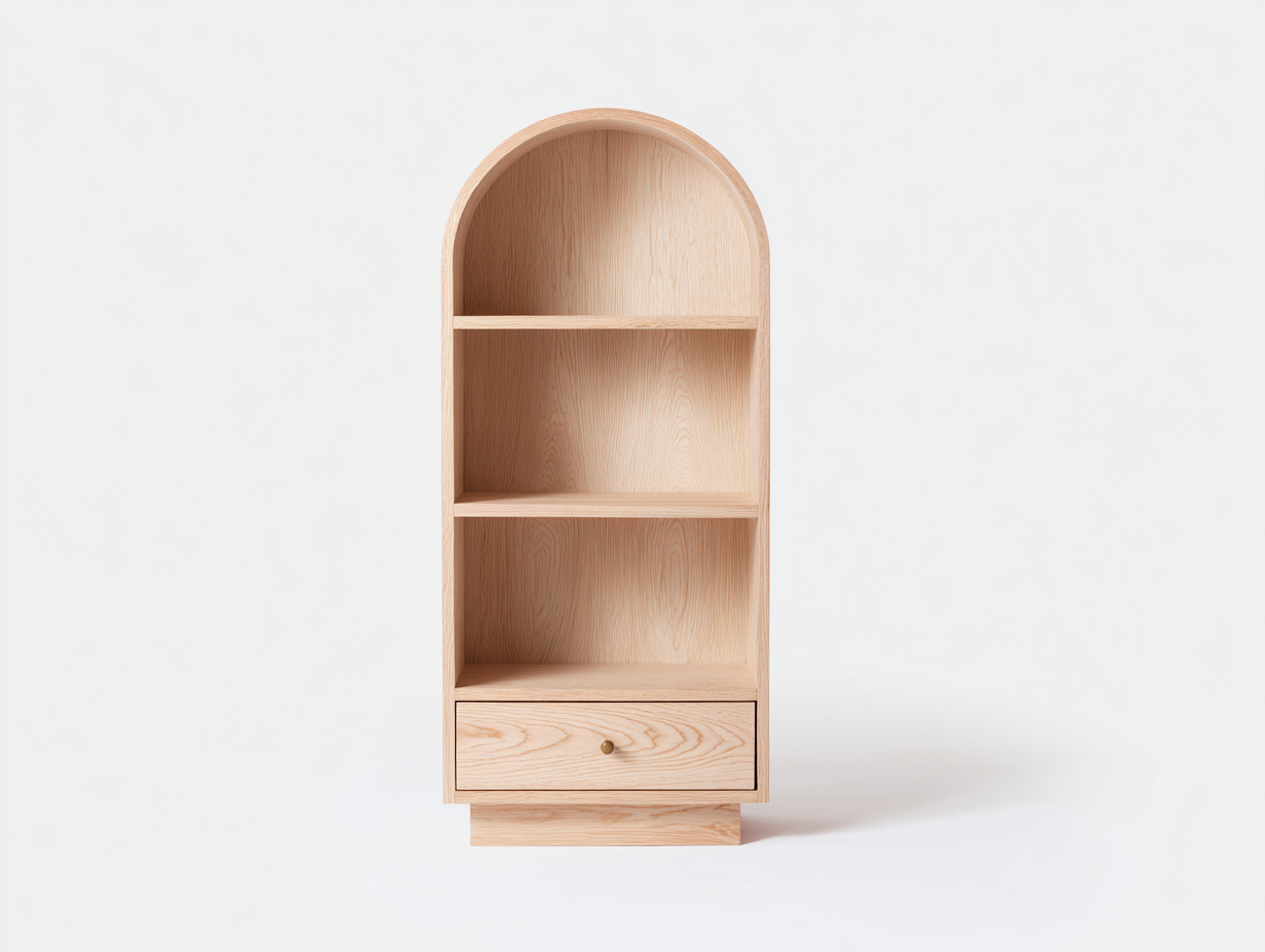 Libreria in legno massiccio 60×35×150 cm – rovere naturale – con spazio contenitivo-Havenoliq