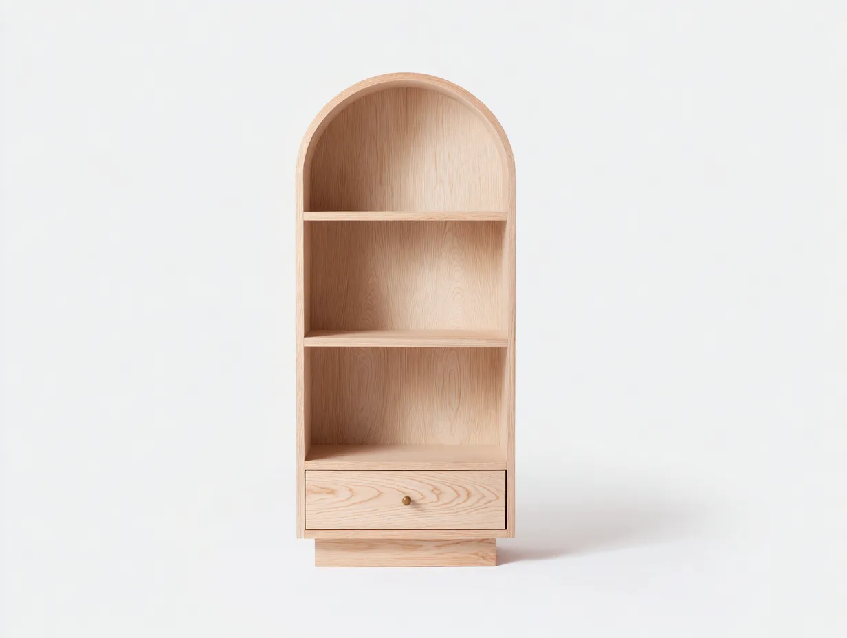 Libreria in legno massiccio 60×35×150 cm – rovere naturale – con spazio contenitivo-Havenoliq