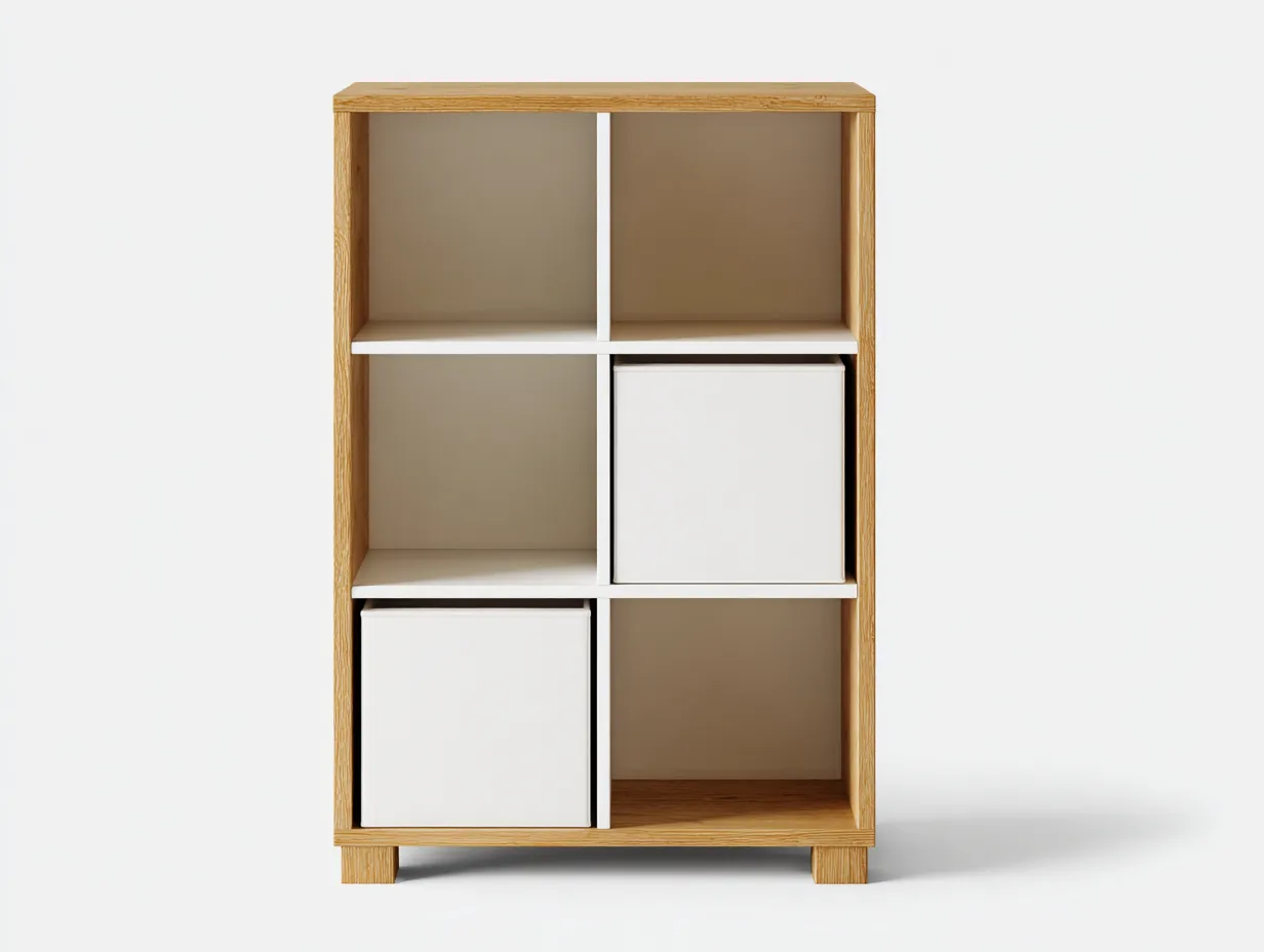 Libreria moderna in legno 80×35×130 cm – rovere/bianco – con spazio contenitivo-Havenoliq