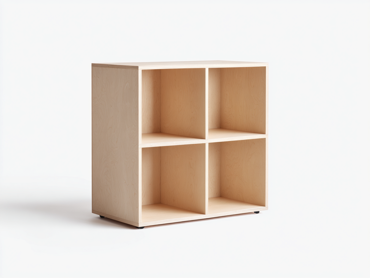 Libreria in legno massiccio 80×35×80 cm – rovere chiaro – con spazio contenitivo-Havenoliq