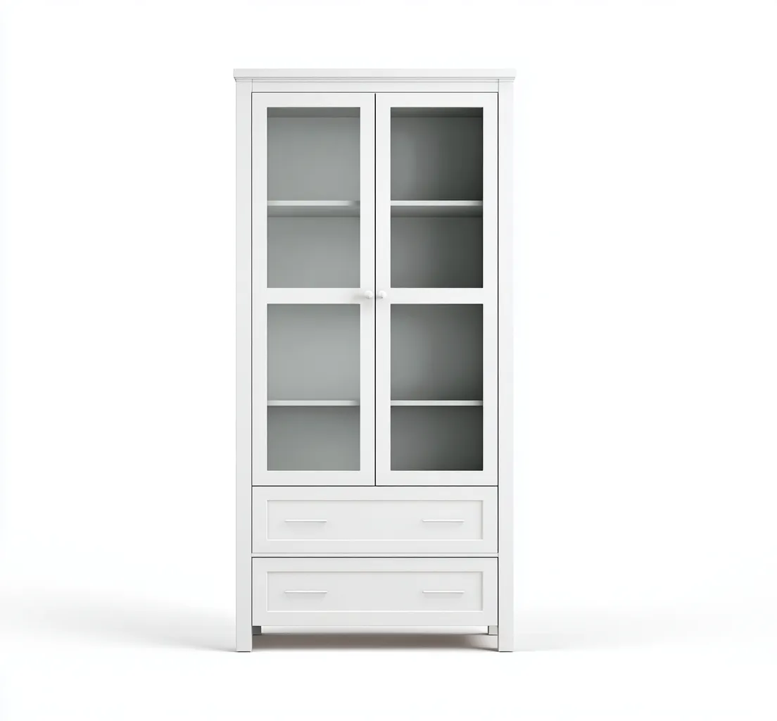 Mobile da pranzo in legno 95×42×185 cm – bianco – stile classico con spazio contenitivo-Havenoliq