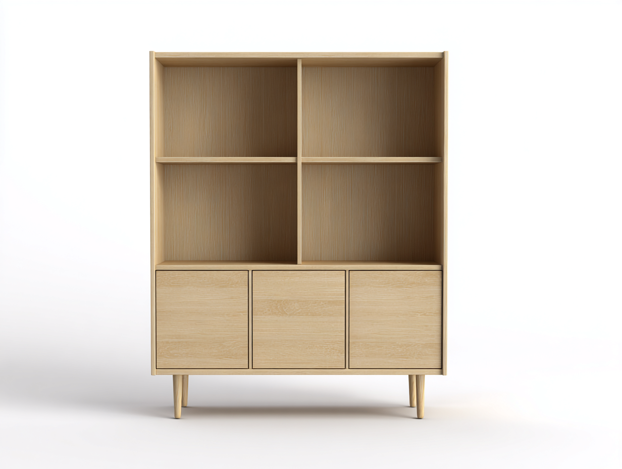 Libreria in legno 80×35×120 cm – rovere naturale – design moderno con spazio contenitivo-Havenoliq