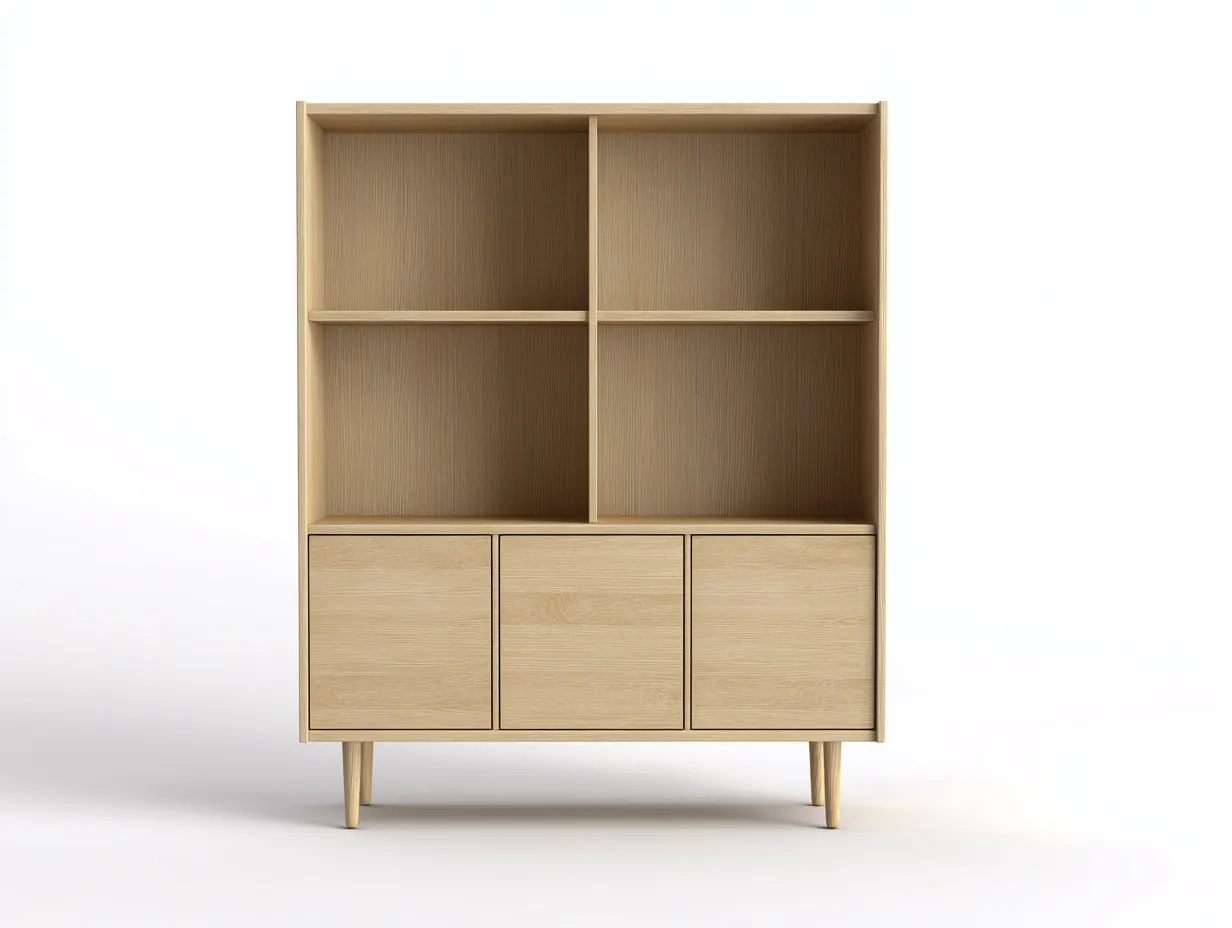 Libreria in legno 80×35×120 cm – rovere naturale – design moderno con spazio contenitivo-Havenoliq