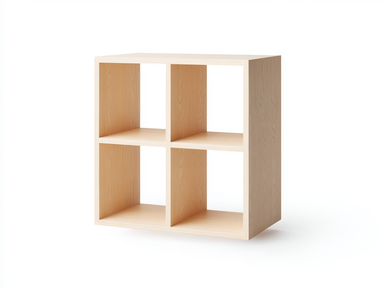 Libreria in legno massiccio 80×30×80 cm – rovere chiaro – con spazio contenitivo-Havenoliq