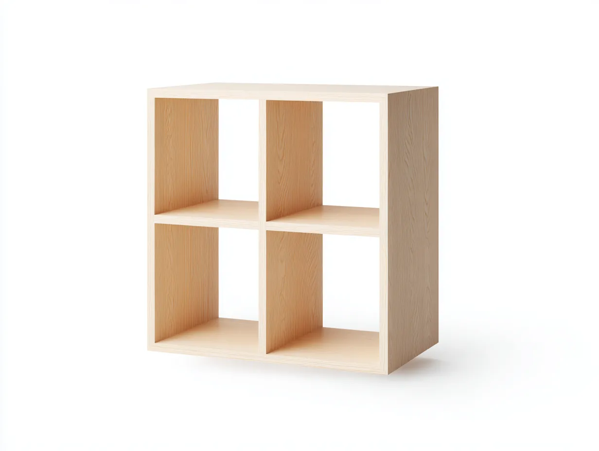 Libreria in legno massiccio 80×30×80 cm – rovere chiaro – con spazio contenitivo-Havenoliq