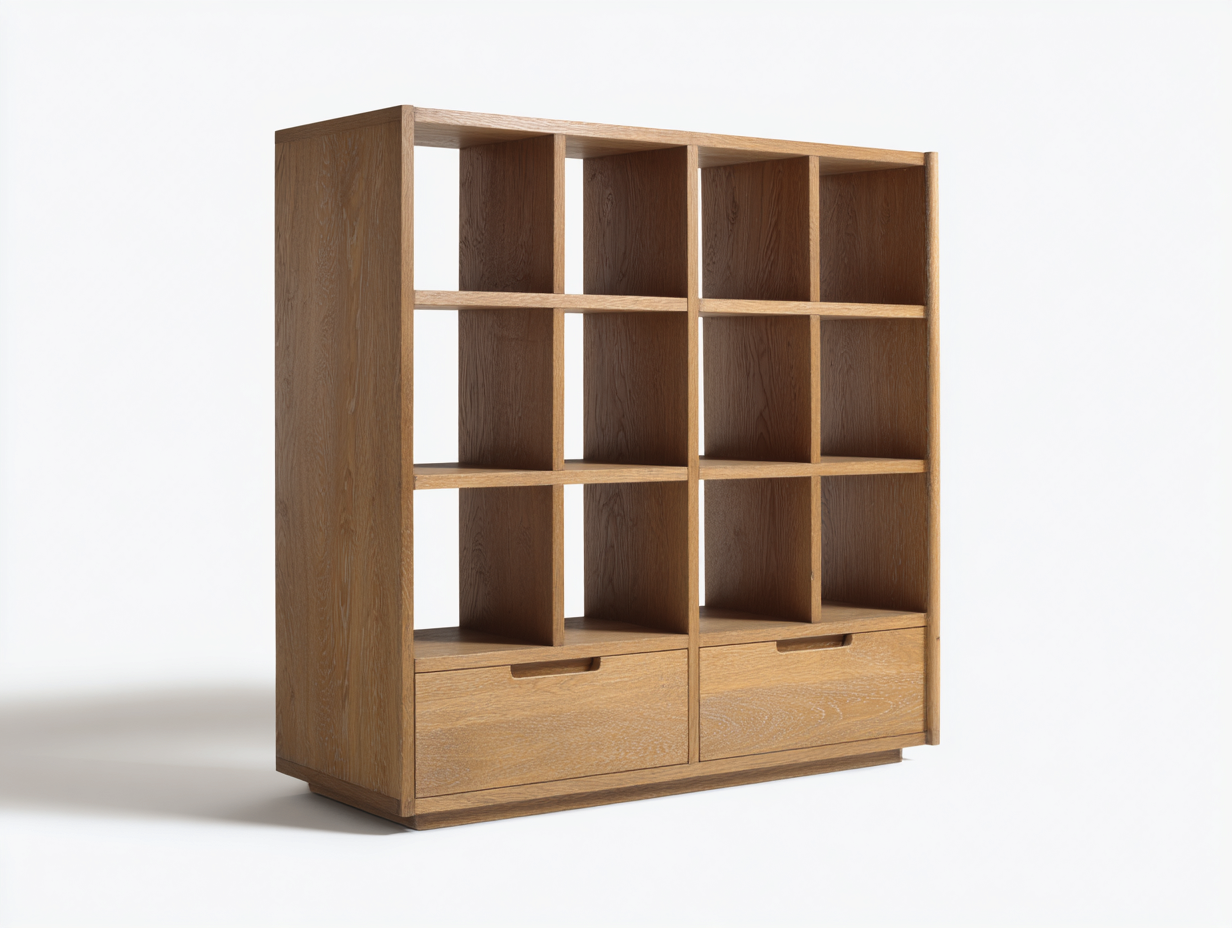 Libreria in legno di rovere 160×40×180 cm – colore rovere naturale – con spazio di archiviazione e design a scomparti aperti-Havenoliq