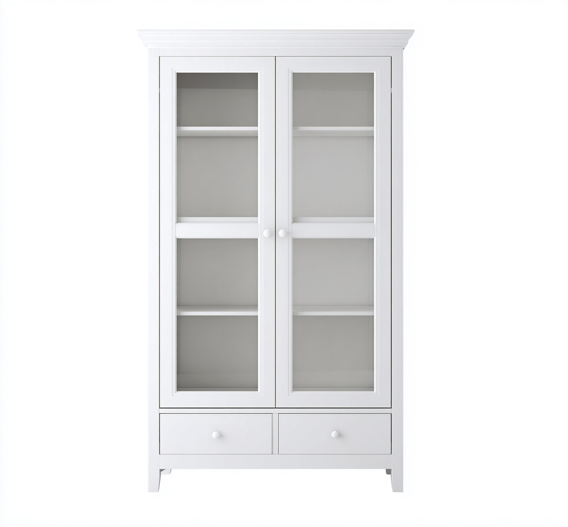 Mobile da pranzo in legno 95×40×180 cm – bianco – stile classico con spazio contenitivo-Havenoliq