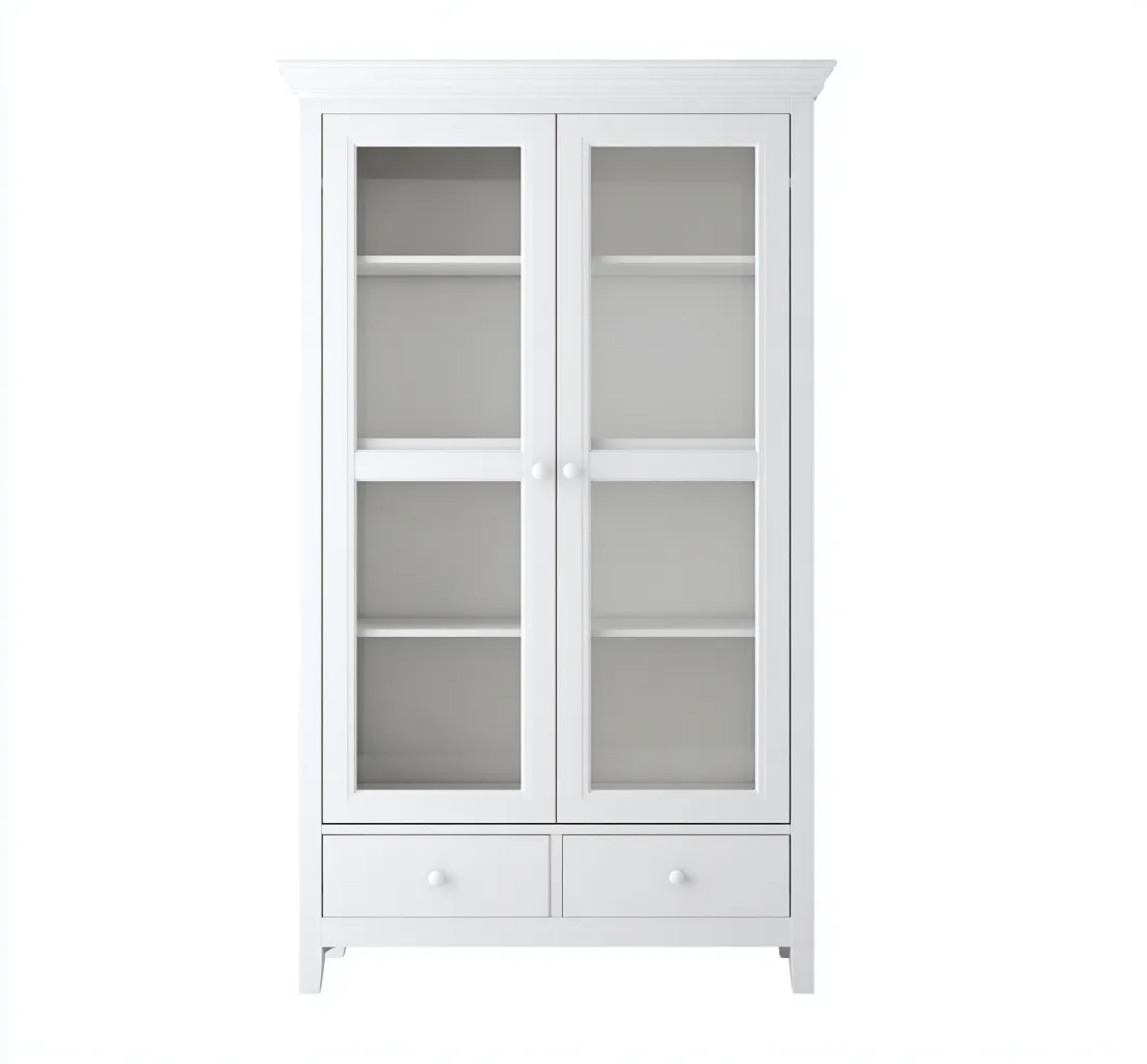 Mobile da pranzo in legno 95×40×180 cm – bianco – stile classico con spazio contenitivo-Havenoliq