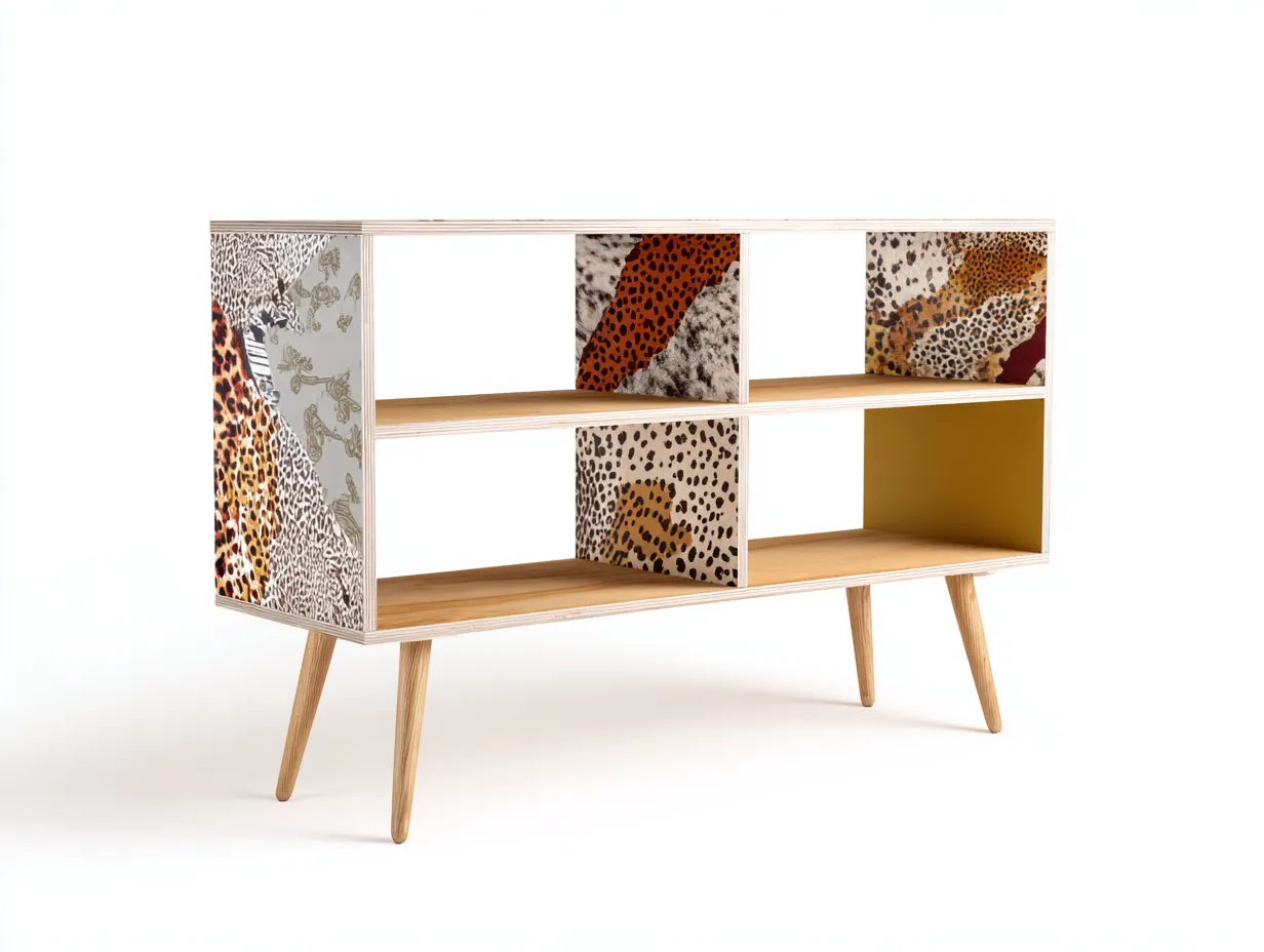 Libreria moderna in legno 110×35×90 cm – rovere naturale – con design decorativo-Havenoliq