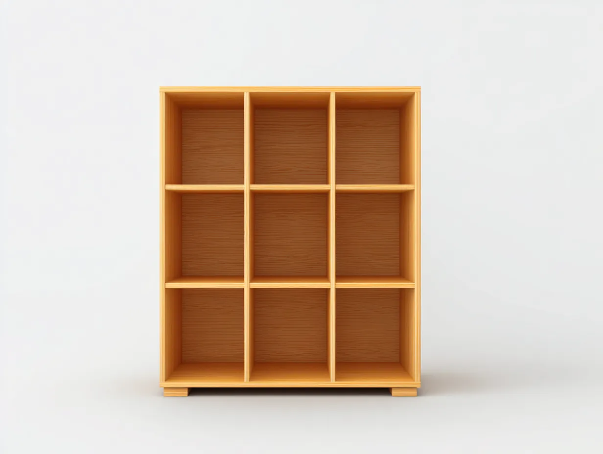 Libreria in legno di pino 120×35×130 cm – colore legno chiaro – con spazio di archiviazione e design a cubi aperti-Havenoliq