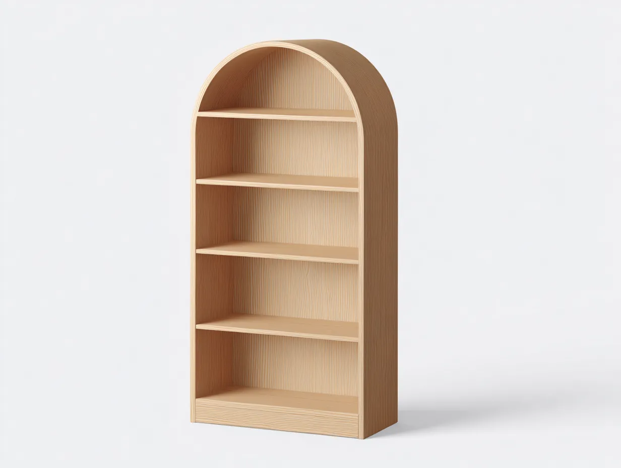 Libreria ad arco in legno 80×35×175 cm – rovere chiaro – design minimalista-Havenoliq
