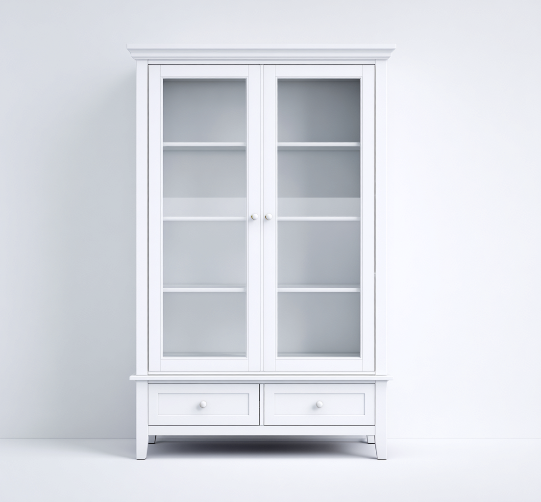 Mobile da pranzo in legno 100×45×190 cm – bianco – stile classico con spazio contenitivo-Havenoliq