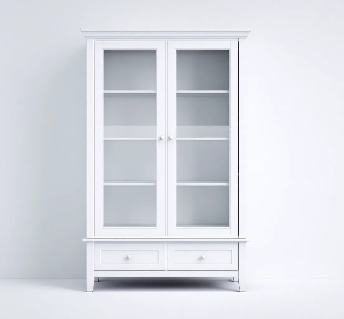 Mobile da pranzo in legno 100×45×190 cm – bianco – stile classico con spazio contenitivo-Havenoliq