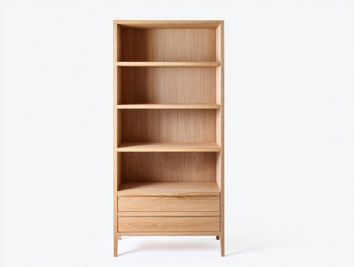 Libreria in legno 85×35×170 cm – rovere naturale – con spazio contenitivo-Havenoliq