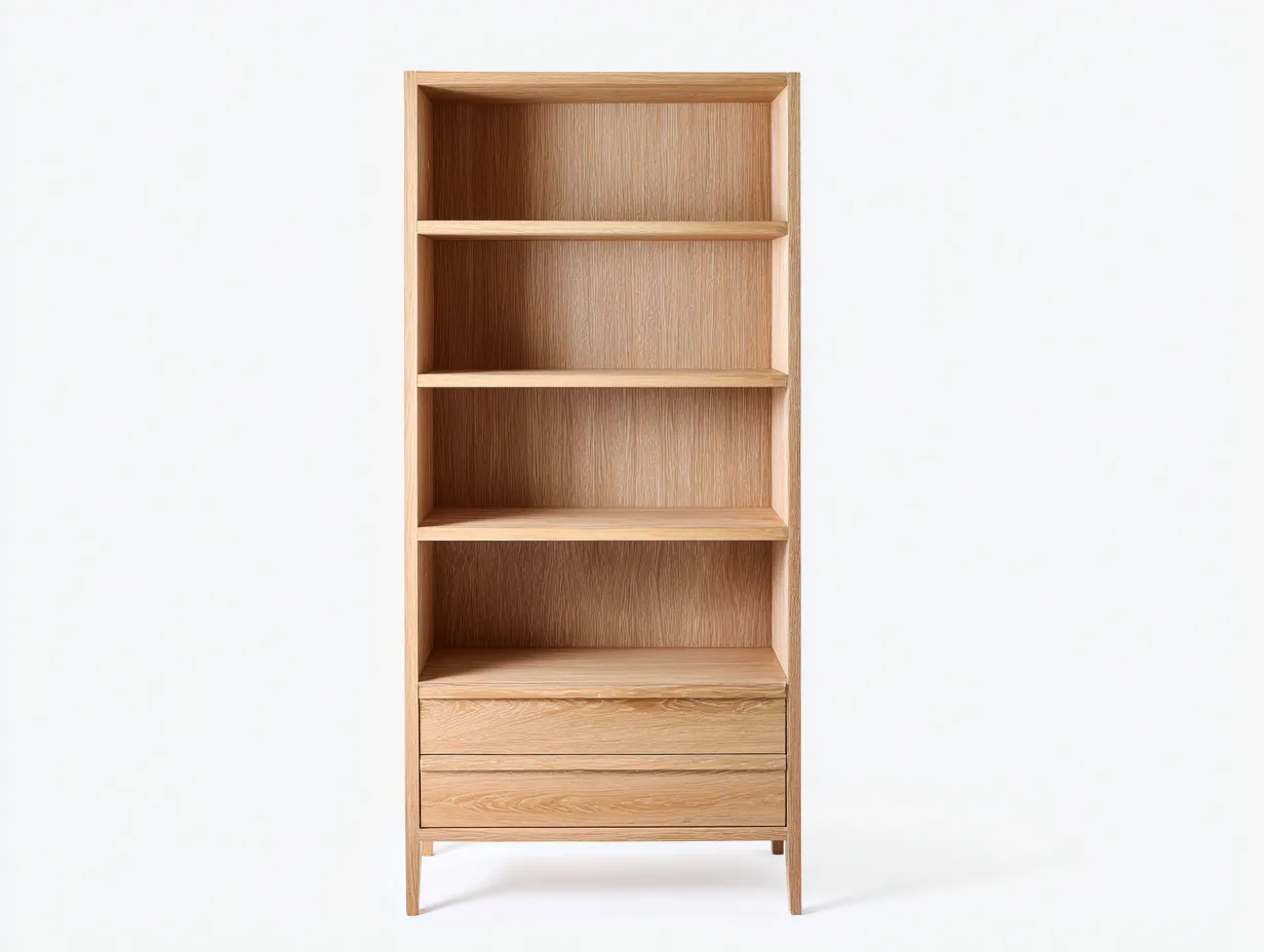 Libreria in legno 85×35×170 cm – rovere naturale – con spazio contenitivo-Havenoliq