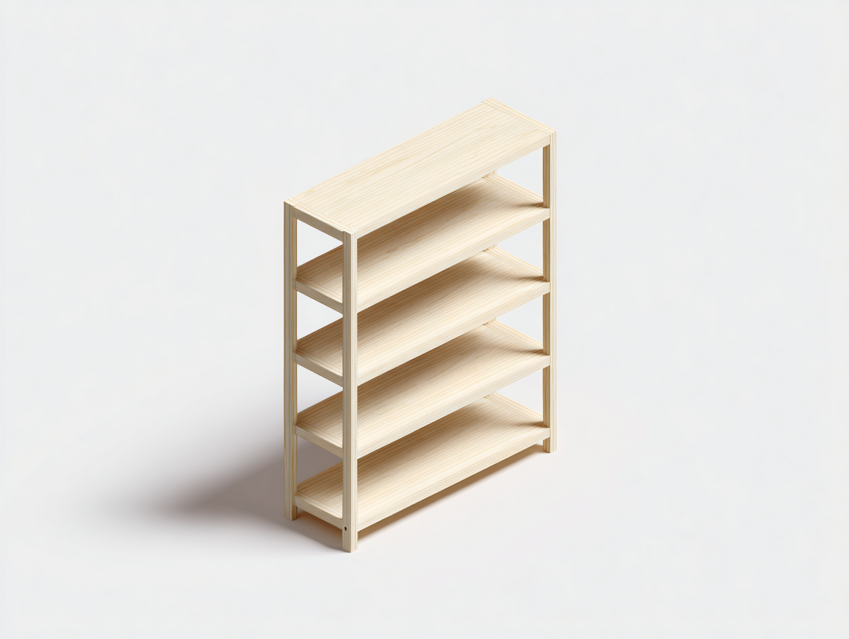 Libreria in legno massiccio 100×30×120 cm – rovere chiaro – con spazio contenitivo-Havenoliq