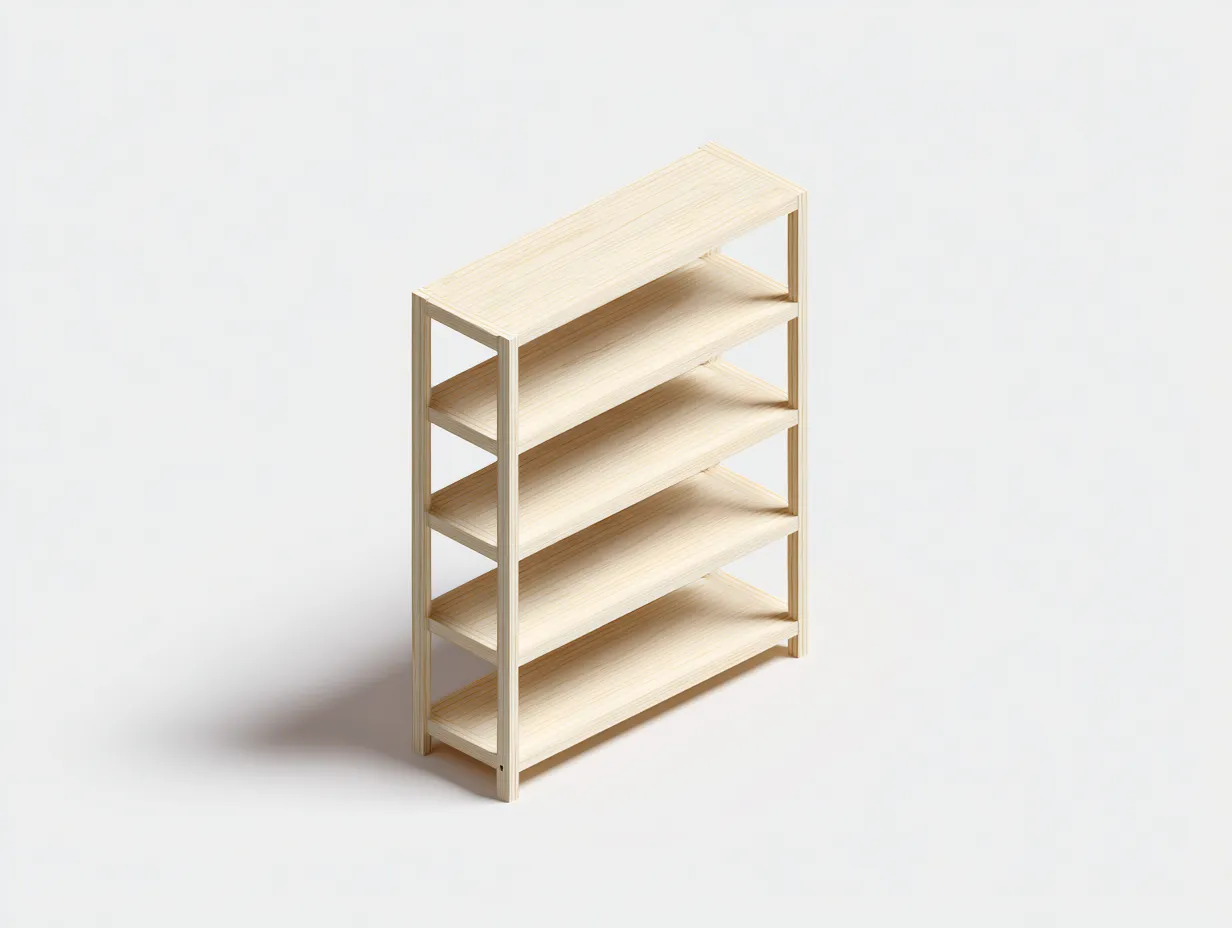 Libreria in legno massiccio 100×30×120 cm – rovere chiaro – con spazio contenitivo-Havenoliq