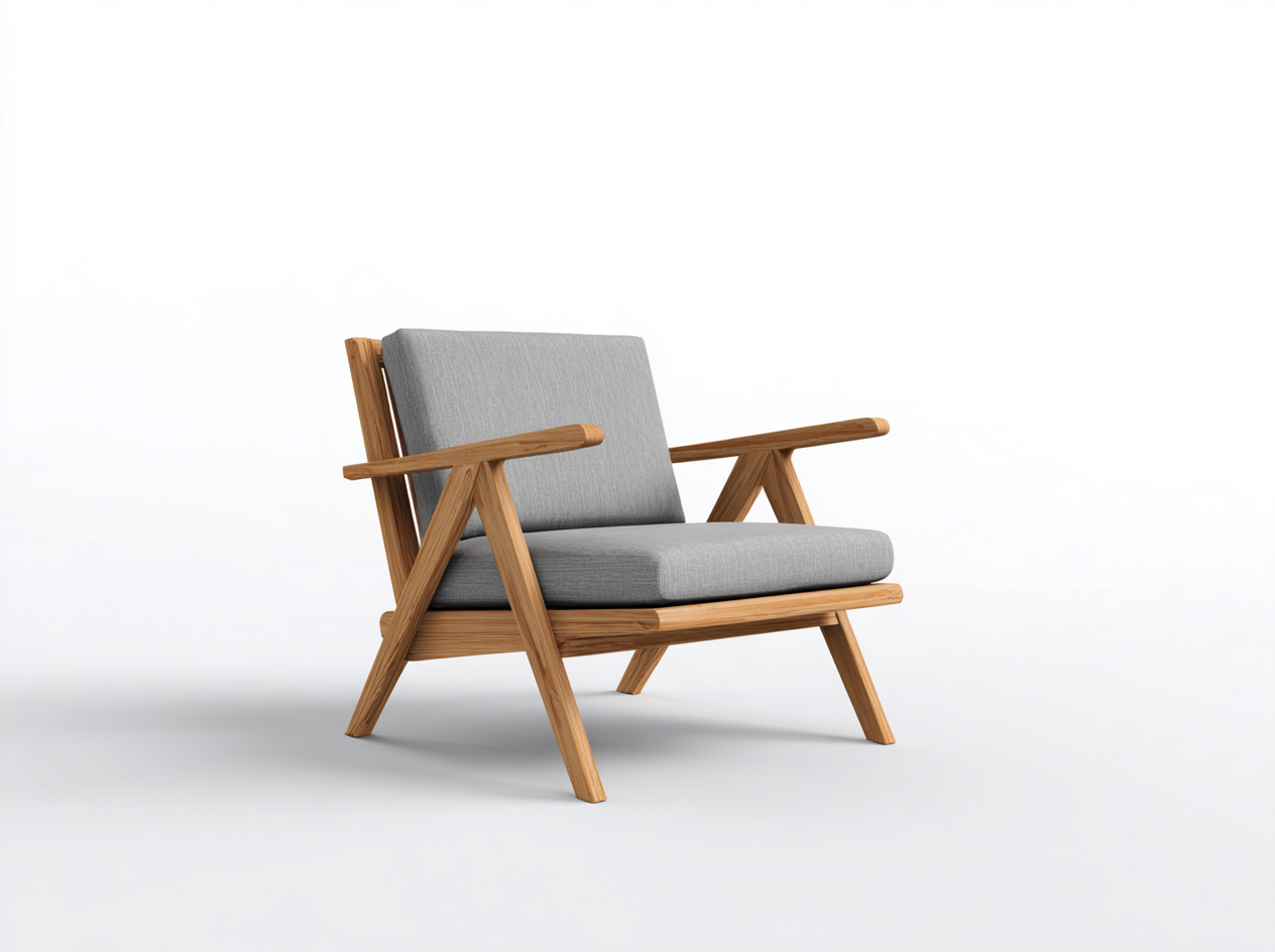 Poltrona da giardino in legno di teak – 78×82×80 cm – rovere naturale/grigio – stile moderno e confortevole per esterni-Havenoliq