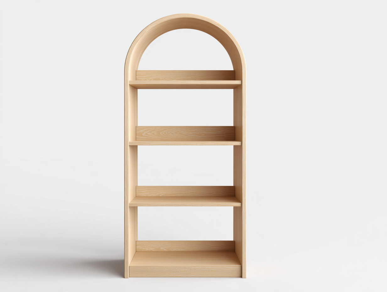 Libreria ad arco in legno 80×35×170 cm – rovere chiaro – design moderno-Havenoliq